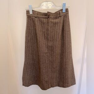 Vintage Herringbone Wool Skirt